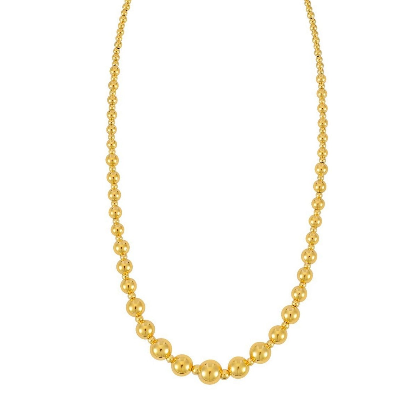 Graduated Bead Pallina Necklace in 14K Yellow Gold