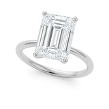5 Carat Emerald Lab Grown IGI G/VS1 Diamond Solitaire Ring in 14K White Gold