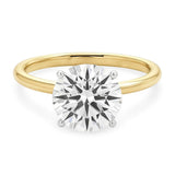 3 Carat Round Lab Grown IGI G/VS1 Diamond Solitaire Ring in 14K Yellow Gold