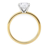 3 Carat Round Lab Grown IGI G/VS1 Diamond Solitaire Ring in 14K Yellow Gold