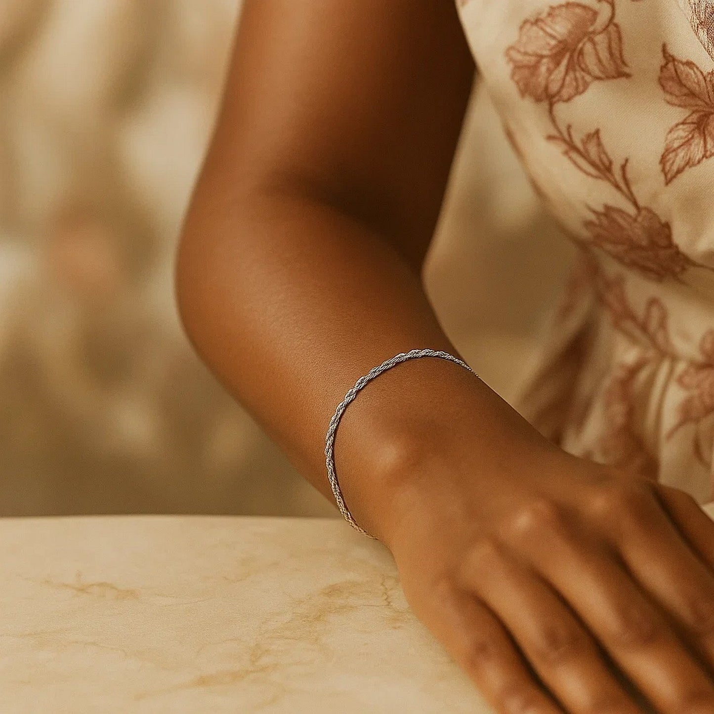 14k White Gold Solid Diamond Cut Rope Bracelet (1.80 mm)