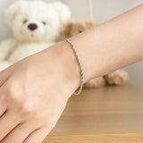 14k White Gold Solid Diamond Cut Rope Bracelet (1.80 mm)