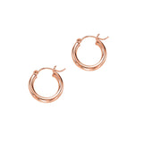 14k Rose Gold Polished Hoop Earrings (3x15mm)