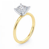 1.50Ct Princess Lab Grown IGI G/VS1 Diamond Ring in 14K Yellow Gold