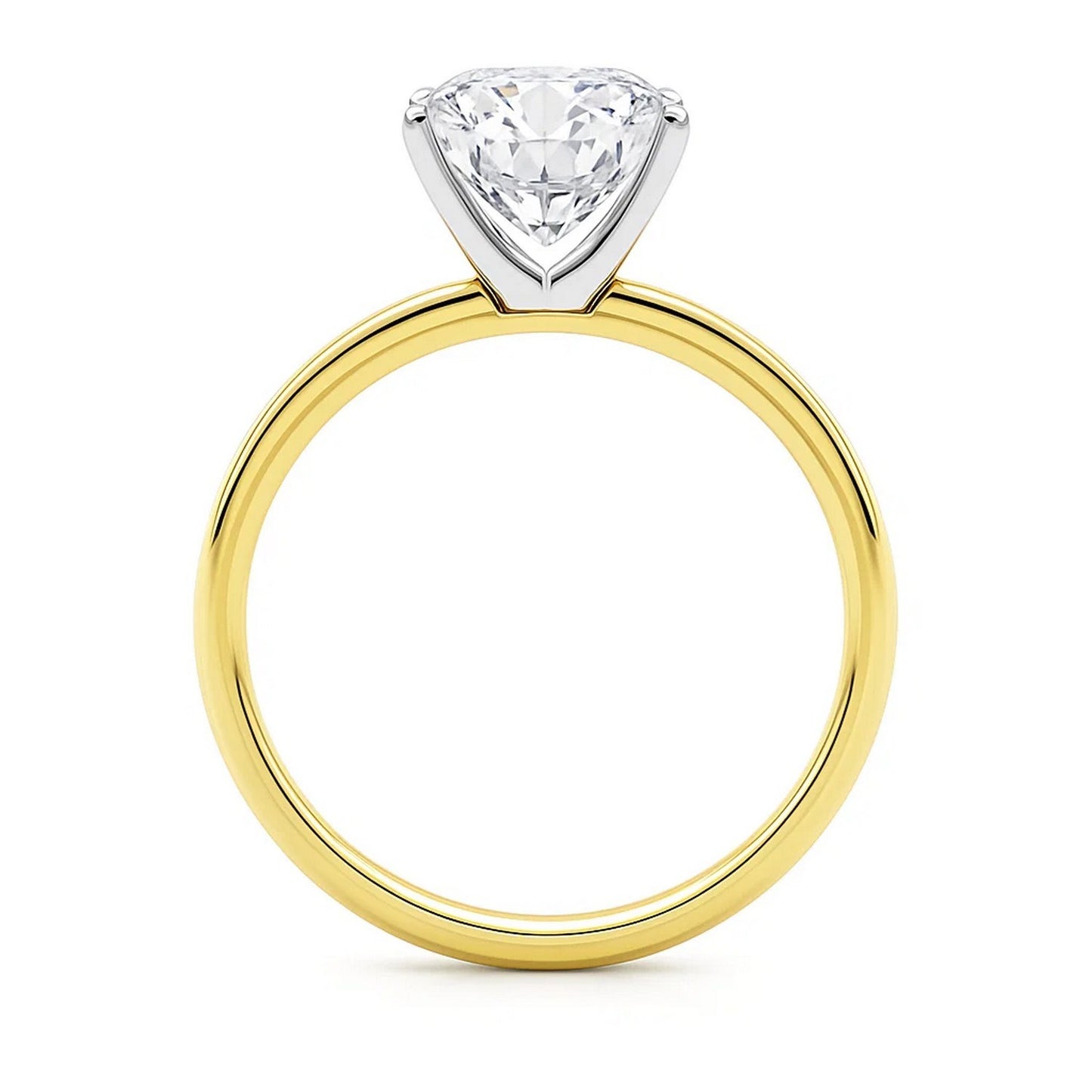 5 Carat Cushion Lab Grown IGI G/VS1 Diamond Solitaire Ring in 10K Yellow Gold