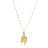 Horse and Horseshoe Necklace in 14K Yellow Gold