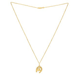 Horse and Horseshoe Necklace in 14K Yellow Gold