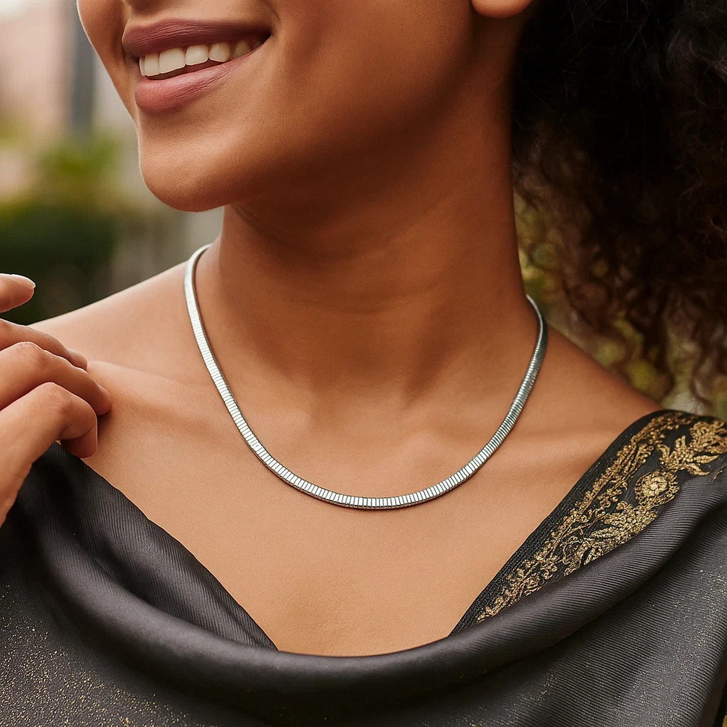 Sterling Silver Cubogas Chain Necklace