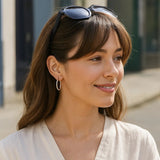 10k White Gold Polished Hoop Earrings (3x25mm)