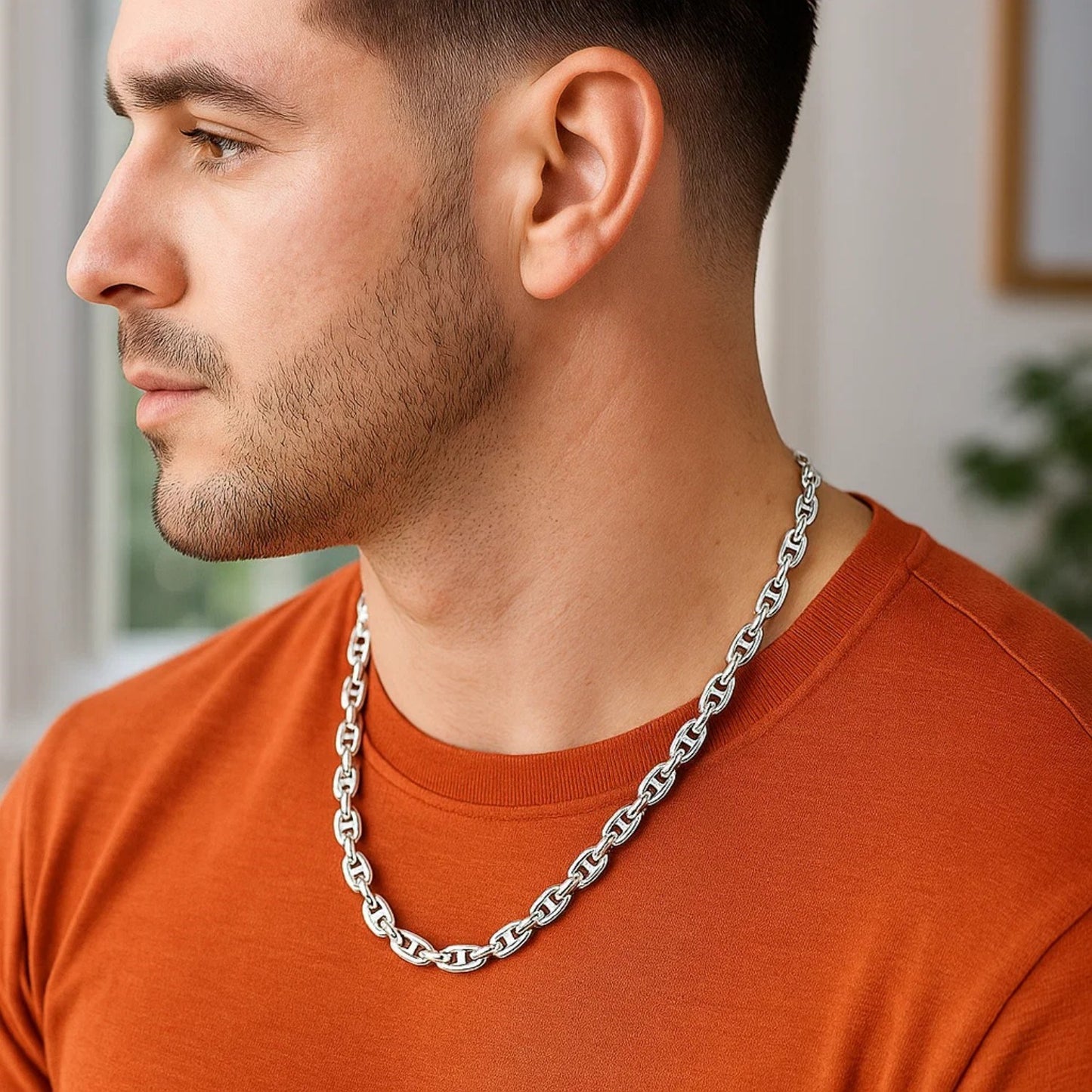 Sterling Silver Anchor Chain Necklace (5.50 mm)