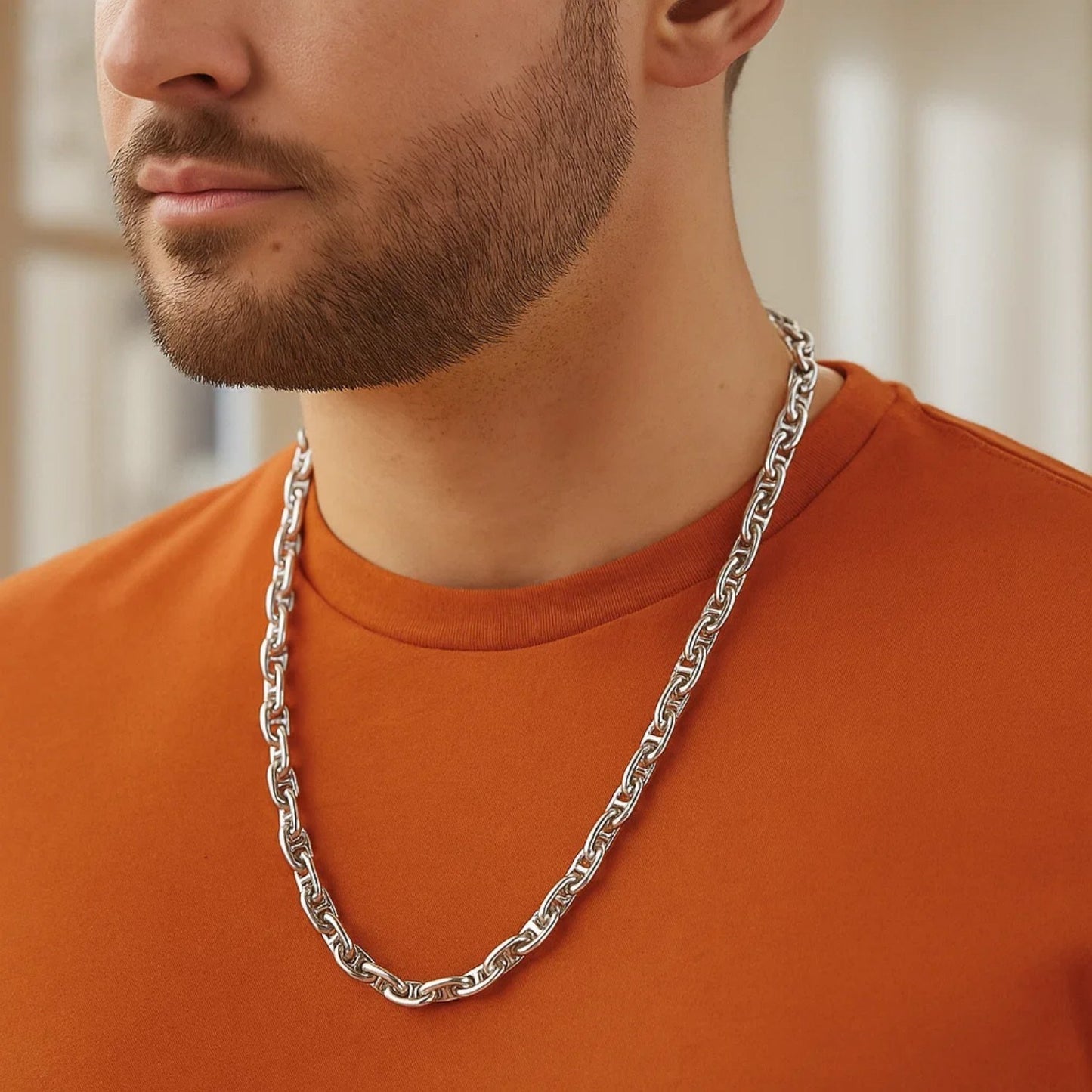 Sterling Silver Anchor Chain Necklace (5.50 mm)