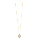 Ships Wheel Anchor Necklace in 10K Yellow Gold