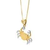 Crab Necklace in 10K Two Tone Yellow Gold