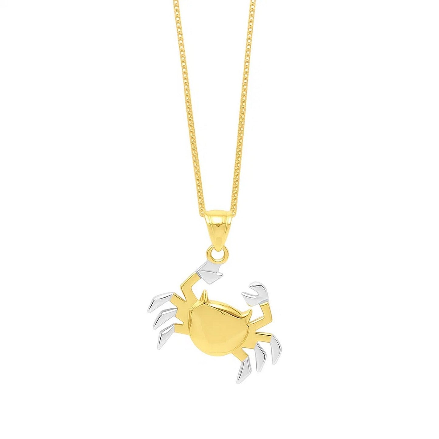 Crab Necklace in 10K Two Tone Yellow Gold
