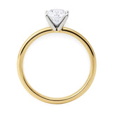 1 Carat Round Lab Grown IGI G/VS1 Diamond Solitaire Ring in 10K Yellow Gold