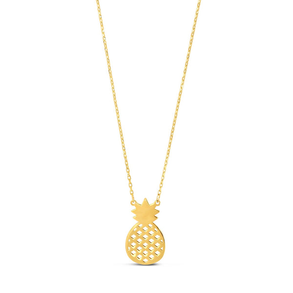 Pineapple Necklace in 10K Yellow Gold