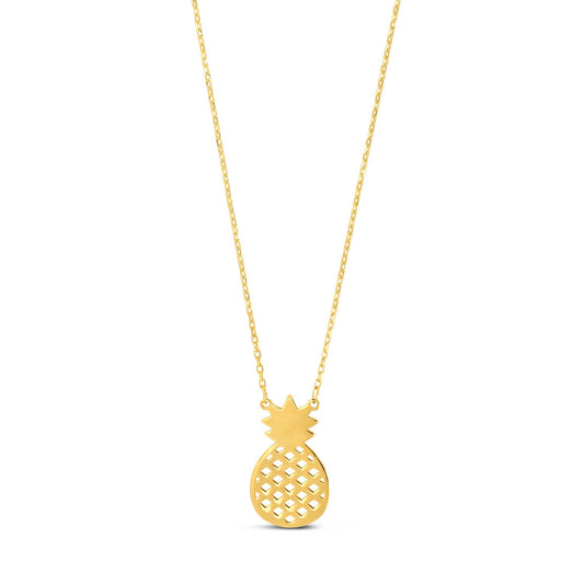 Pineapple Necklace in 10K Yellow Gold