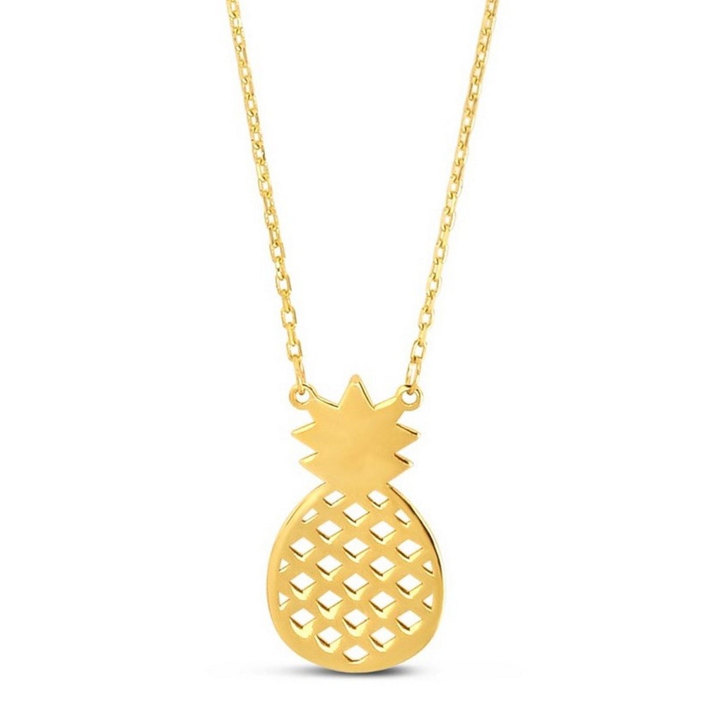 Pineapple Necklace in 10K Yellow Gold