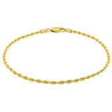 10k Yellow Gold Solid Diamond Cut Rope Bracelet (1.80 mm)