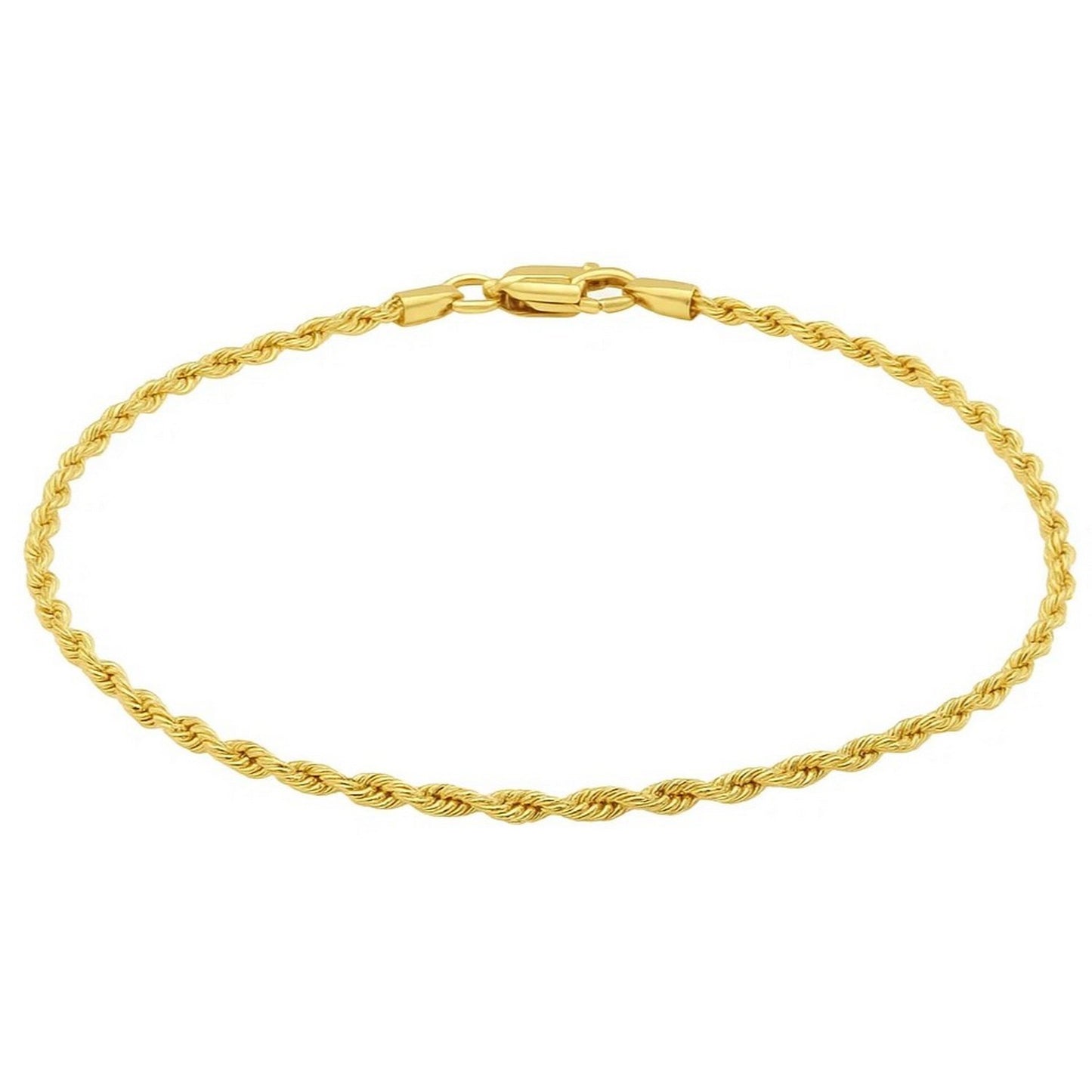 10k Yellow Gold Solid Diamond Cut Rope Bracelet (1.80 mm)