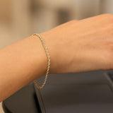 10k Yellow Gold Solid Diamond Cut Rope Bracelet (1.80 mm)