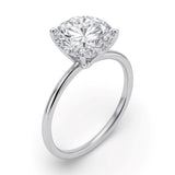 3 Carat Round Lab Grown IGI G/VS1 Diamond Solitaire Ring in 14K White Gold