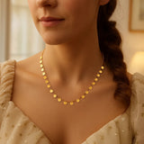 Choker Necklace with Polished Discs in 14k Yellow Gold