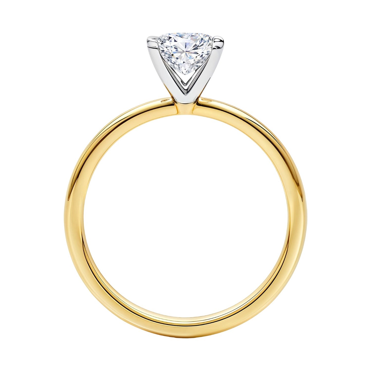 1 Carat Princess Lab Grown IGI G/VS1 Diamond Solitaire Ring in 10K Yellow Gold