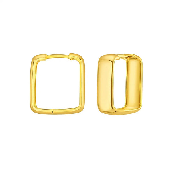 14 Yellow Gold Square Hoop Earrings