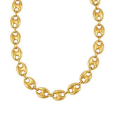 Puffed Mariner Link 12mm Necklace in 14K Yellow Gold