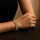 Diamond Cut Mesh Cleopatra Bracelet in 14K Yellow Gold