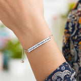 Sterling Silver Adjustable I Love You to the Moon and Back Bracelet (1.20 mm)