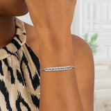 Sterling Silver Adjustable I Love You to the Moon and Back Bracelet (1.20 mm)