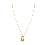 14K Yellow Gold Diamond Raindrop Necklace
