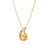 14K Yellow Gold Diamond Raindrop Necklace