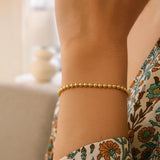 Duo Bead Bracelet in 14K Yellow Gold (3.00mm)