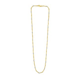 Two Tone Bar and Bead Necklace in 14K Gold