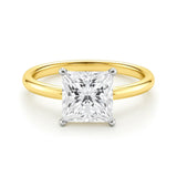 3 Carat Princess Lab Grown IGI G/VS1 Diamond Solitaire Ring in 14K Yellow Gold