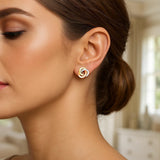 14k Tri Color Gold Love Knot Earrings(10mm)