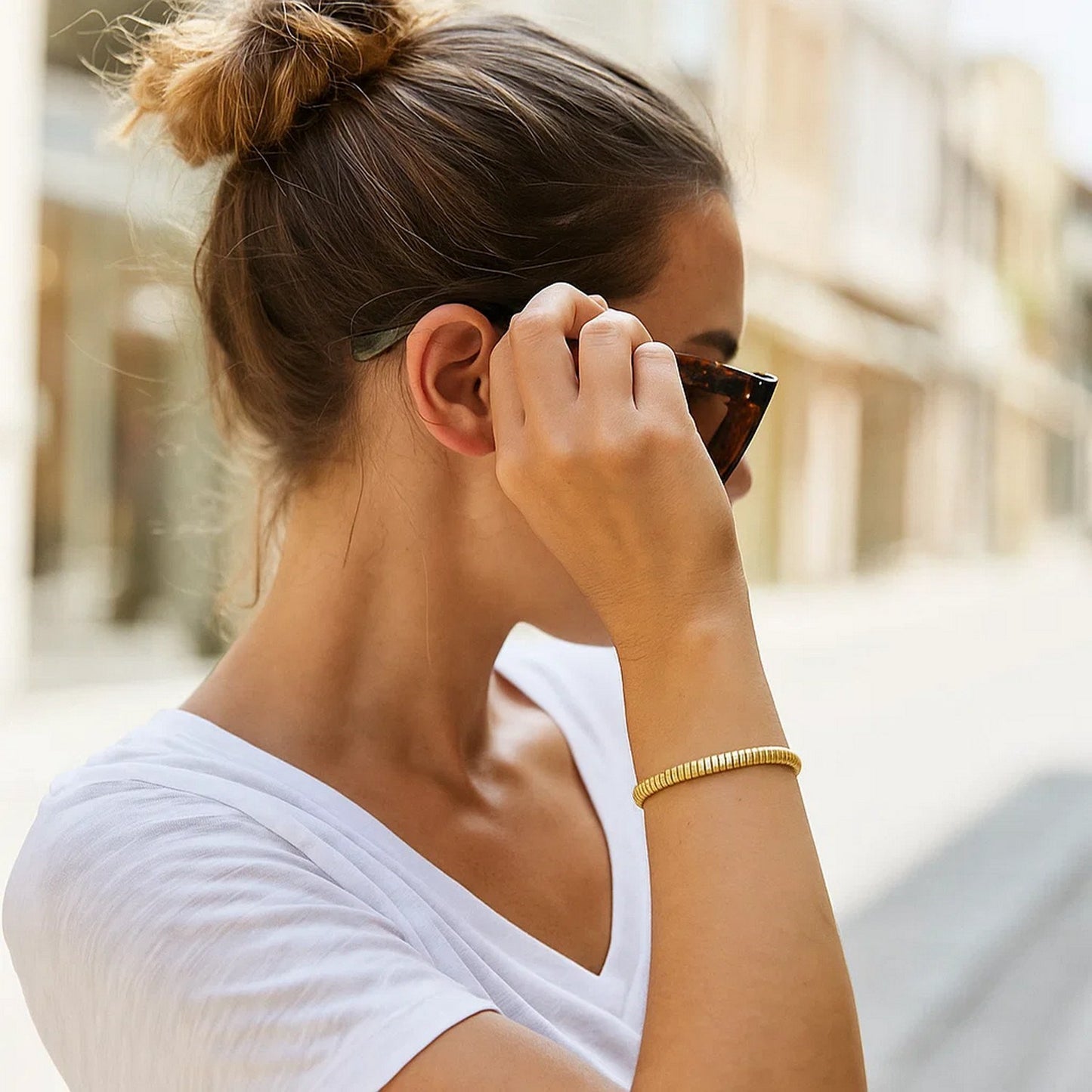 Tubogas Bracelet  in 14K Yellow Gold (5.00 mm)