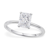 1 1/2 Carat Radiant Lab Grown IGI G/VS1 Diamond Solitaire Ring in 14K White Gold