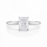 1 1/2 Carat Radiant Lab Grown IGI G/VS1 Diamond Solitaire Ring in 14K White Gold
