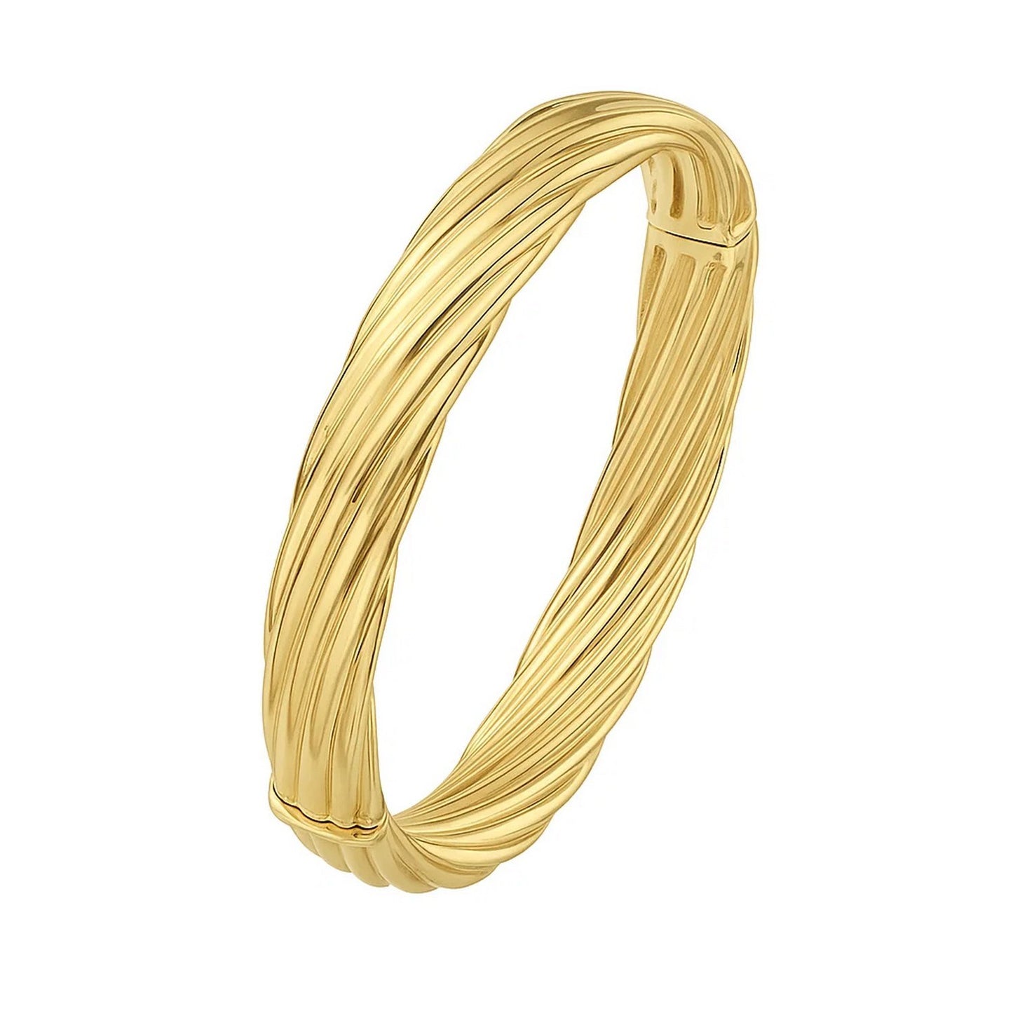 14K Yellow Gold Twist Bangle (10.00 mm)