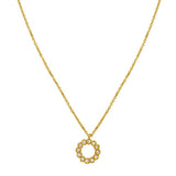 Classic 14K Yellow Gold Petite Diamond Circle Necklace