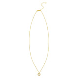 Classic 14K Yellow Gold Petite Diamond Circle Necklace