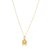 Heart and Horse Necklace in 14K Yellow Gold