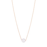 14k Rose Gold Pearl Solitaire Necklace