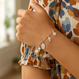 Sterling Silver 7 1/4 inch Bracelet with Crosses and Religious Medal Charms