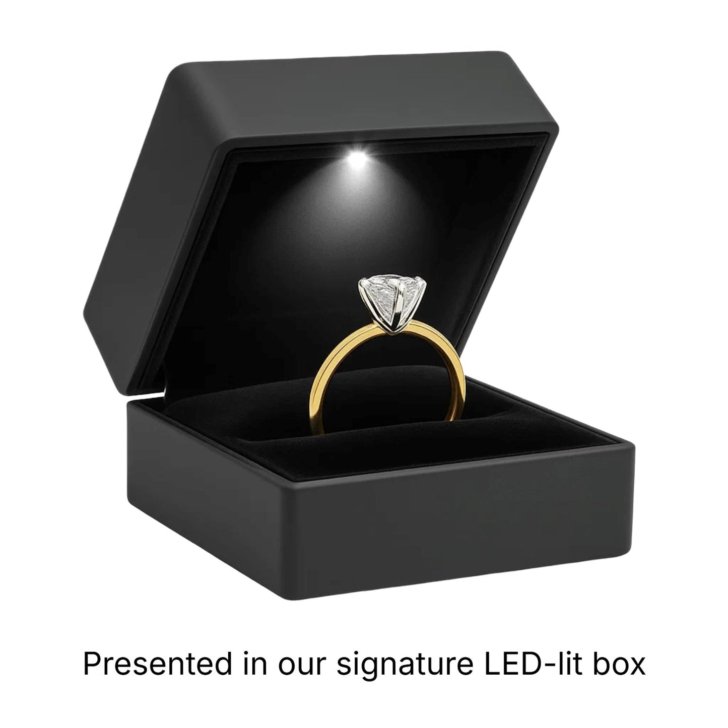 3 Carat Princess Lab Grown IGI G/VS1 Diamond Solitaire Ring in 10K Yellow Gold