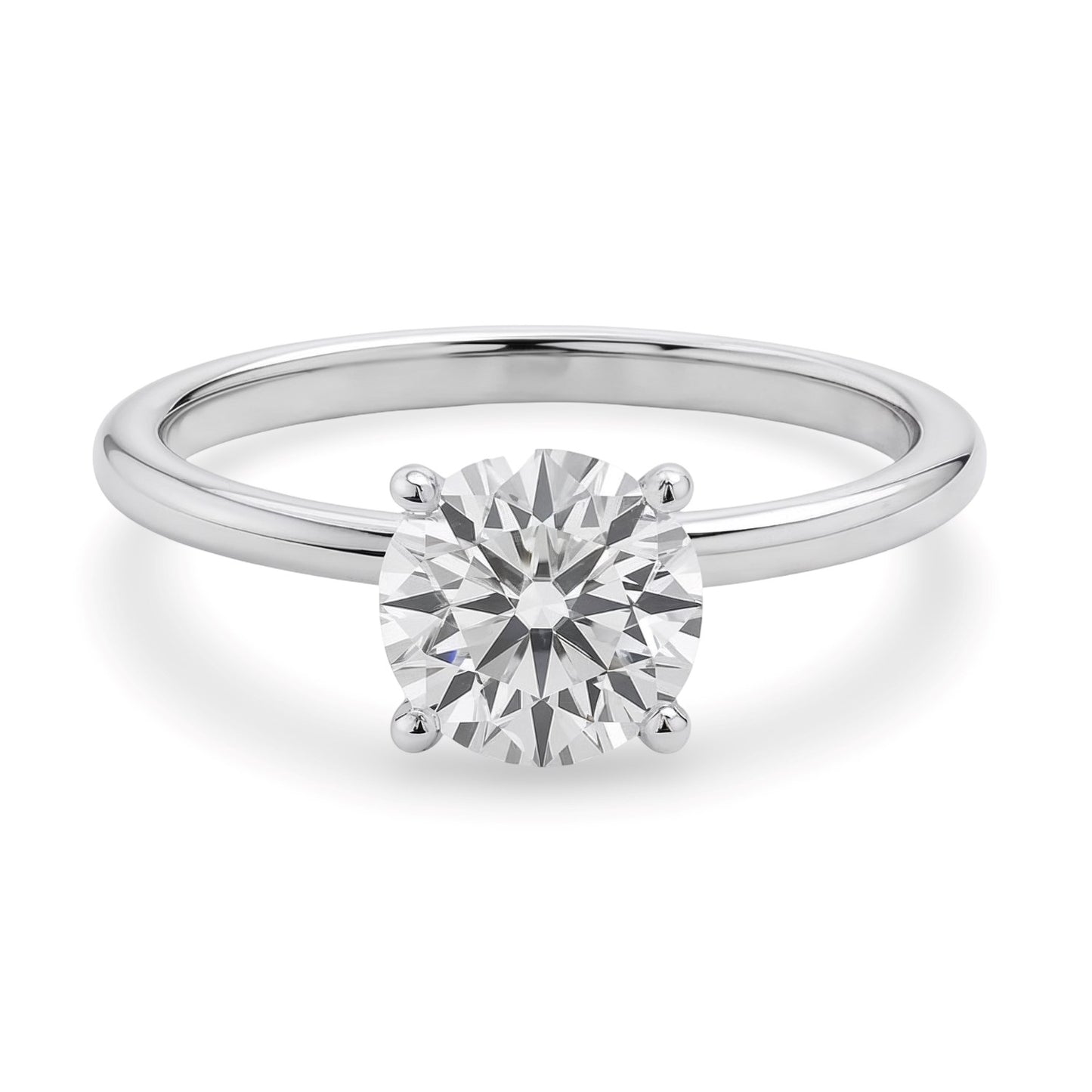 1 1/2 Carat Round Lab Grown IGI G/VS1 Diamond Solitaire Ring in Sterling Silver